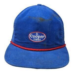 Cooper Tires Slideback Rope Hat Blue One Size Embroidered Corduroy